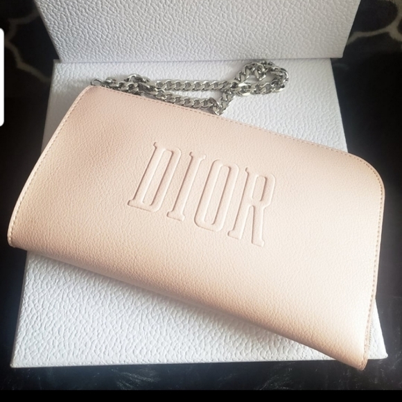 Dior Cosmetic pouch wristlet chain wallet pink - Picture 2 of 11